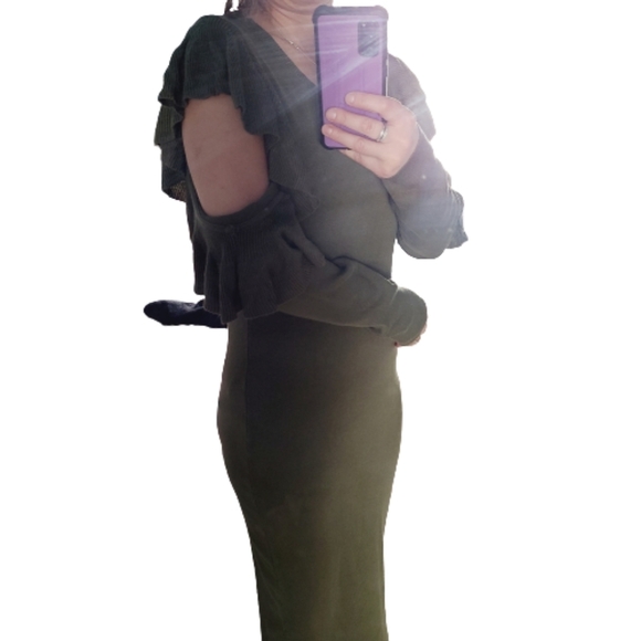 NWT MAX STUDIO SPECIALITY PRODUCTS olive renee sweater dress - Picture 7 of 8